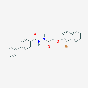 molecular formula C25H19BrN2O3 B323121 N'-{2-[(1-bromonaphthalen-2-yl)oxy]acetyl}biphenyl-4-carbohydrazide 