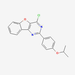 molecular formula C19H15ClN2O2 B3231224 4-Chloro-2-(4-isopropoxyphenyl)benzofuro[3,2-d]pyrimidine CAS No. 1315326-77-2