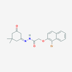 molecular formula C20H21BrN2O3 B323125 2-[(1-bromonaphthalen-2-yl)oxy]-N'-[(1Z)-3,3-dimethyl-5-oxocyclohexylidene]acetohydrazide 