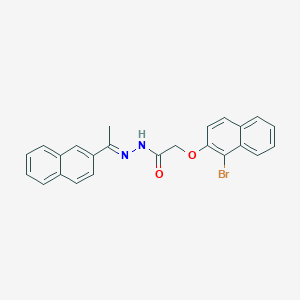 molecular formula C24H19BrN2O2 B323126 2-[(1-bromo-2-naphthyl)oxy]-N'-[1-(2-naphthyl)ethylidene]acetohydrazide 