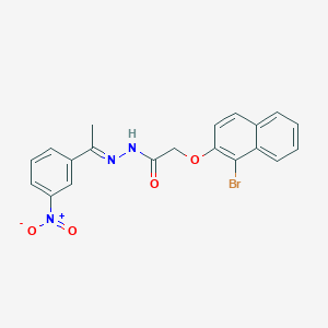 molecular formula C20H16BrN3O4 B323128 2-[(1-bromo-2-naphthyl)oxy]-N'-(1-{3-nitrophenyl}ethylidene)acetohydrazide 