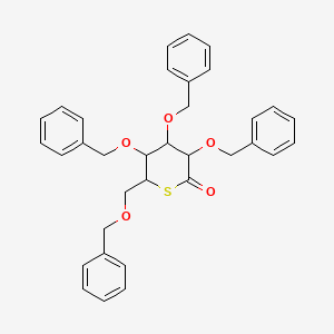 molecular formula C34H34O5S B3231321 3,4,5-Tris(benzyloxy)-6-((benzyloxy)methyl)tetrahydro-2H-thiopyran-2-one CAS No. 131757-92-1