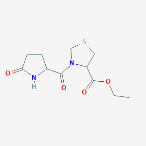 Ethyl 3-(5-oxopyrrolidine-2-carbonyl)-1,3-thiazolidine-4-carboxylate