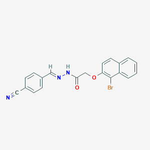 molecular formula C20H14BrN3O2 B323135 2-[(1-bromo-2-naphthyl)oxy]-N'-(4-cyanobenzylidene)acetohydrazide 