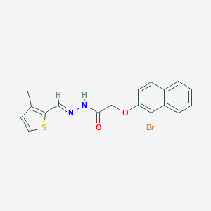 molecular formula C18H15BrN2O2S B323136 2-[(1-bromo-2-naphthyl)oxy]-N'-[(3-methylthien-2-yl)methylene]acetohydrazide 