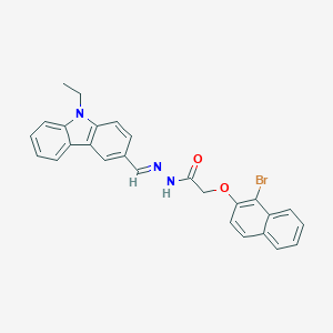 molecular formula C27H22BrN3O2 B323137 2-[(1-bromo-2-naphthyl)oxy]-N'-[(9-ethyl-9H-carbazol-3-yl)methylene]acetohydrazide 
