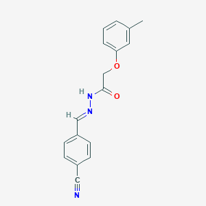 molecular formula C17H15N3O2 B323138 N'-(4-cyanobenzylidene)-2-(3-methylphenoxy)acetohydrazide 