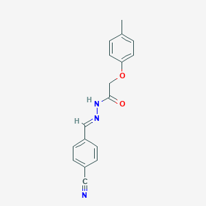 molecular formula C17H15N3O2 B323139 N'-(4-cyanobenzylidene)-2-(4-methylphenoxy)acetohydrazide 
