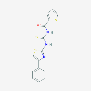 molecular formula C15H11N3OS3 B323140 N-[(4-phenyl-1,3-thiazol-2-yl)carbamothioyl]thiophene-2-carboxamide 