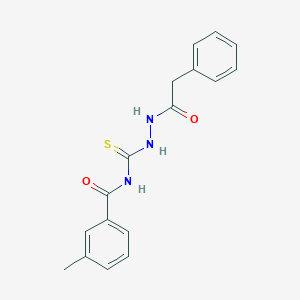 molecular formula C17H17N3O2S B323145 3-methyl-N-{[2-(phenylacetyl)hydrazino]carbothioyl}benzamide 