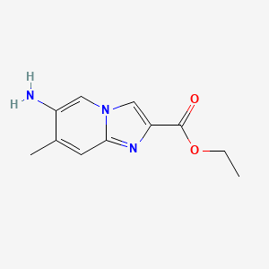 molecular formula C11H13N3O2 B3231474 Ethyl 6-amino-7-methylimidazo[1,2-a]pyridine-2-carboxylate CAS No. 132272-56-1