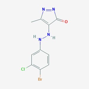 molecular formula C10H8BrClN4O B323149 4-[2-(4-bromo-3-chlorophenyl)hydrazinyl]-5-methylpyrazol-3-one 