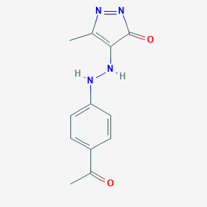 molecular formula C12H12N4O2 B323150 4-[2-(4-acetylphenyl)hydrazinyl]-5-methylpyrazol-3-one 