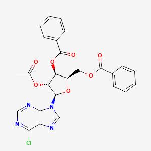 molecular formula C26H21ClN4O7 B3231514 [(2R,3S,4R,5R)-4-Acetyloxy-3-benzoyloxy-5-(6-chloropurin-9-yl)oxolan-2-yl]methyl benzoate CAS No. 132370-61-7