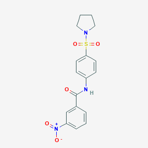 molecular formula C17H17N3O5S B323152 3-nitro-N-[4-(1-pyrrolidinylsulfonyl)phenyl]benzamide 