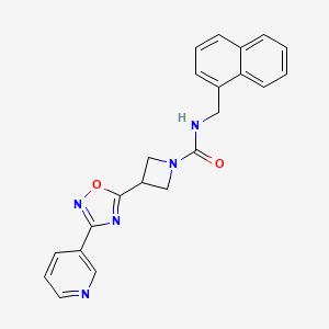 molecular formula C22H19N5O2 B3231528 N-(naphthalen-1-ylmethyl)-3-(3-(pyridin-3-yl)-1,2,4-oxadiazol-5-yl)azetidine-1-carboxamide CAS No. 1324662-15-8