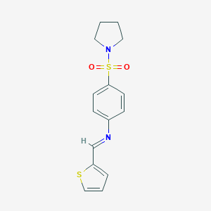 molecular formula C15H16N2O2S2 B323154 4-(1-pyrrolidinylsulfonyl)-N-(2-thienylmethylene)aniline 