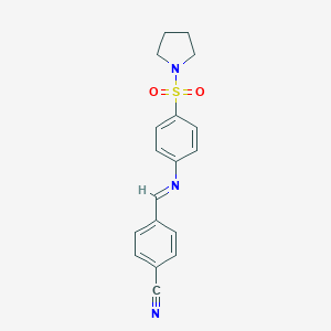 molecular formula C18H17N3O2S B323157 4-({[4-(1-Pyrrolidinylsulfonyl)phenyl]imino}methyl)benzonitrile 