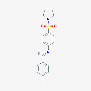 molecular formula C18H20N2O2S B323158 N-(4-methylbenzylidene)-4-(1-pyrrolidinylsulfonyl)aniline 