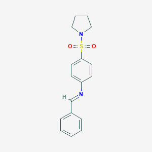 molecular formula C17H18N2O2S B323159 N-benzylidene-4-(1-pyrrolidinylsulfonyl)aniline 