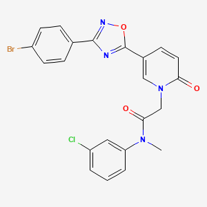molecular formula C22H16BrClN4O3 B3231601 2-(5-(3-(4-bromophenyl)-1,2,4-oxadiazol-5-yl)-2-oxopyridin-1(2H)-yl)-N-(3-chlorophenyl)-N-methylacetamide CAS No. 1326839-23-9