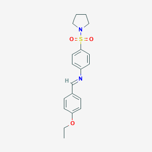 molecular formula C19H22N2O3S B323161 N-(4-ethoxybenzylidene)-4-(1-pyrrolidinylsulfonyl)aniline 