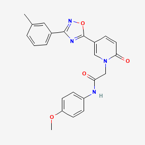 molecular formula C23H20N4O4 B3231617 N-(4-methoxyphenyl)-2-{5-[3-(3-methylphenyl)-1,2,4-oxadiazol-5-yl]-2-oxopyridin-1(2H)-yl}acetamide CAS No. 1326878-81-2