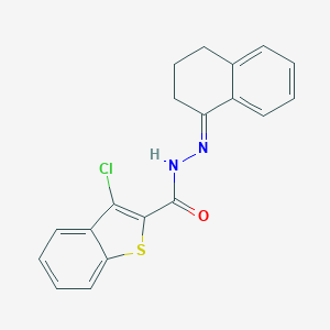 molecular formula C19H15ClN2OS B323162 3-chloro-N'-[(1E)-3,4-dihydronaphthalen-1(2H)-ylidene]-1-benzothiophene-2-carbohydrazide 