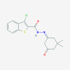 molecular formula C17H17ClN2O2S B323164 3-Chloro-N'-[(1Z)-3,3-dimethyl-5-oxocyclohexylidene]-1-benzothiophene-2-carbohydrazide 