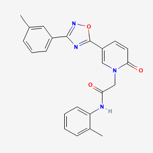 molecular formula C23H20N4O3 B3231658 N-(2-methylphenyl)-2-{5-[3-(3-methylphenyl)-1,2,4-oxadiazol-5-yl]-2-oxopyridin-1(2H)-yl}acetamide CAS No. 1326906-42-6