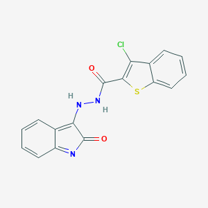 molecular formula C17H10ClN3O2S B323166 3-chloro-N'-(2-oxoindol-3-yl)-1-benzothiophene-2-carbohydrazide 