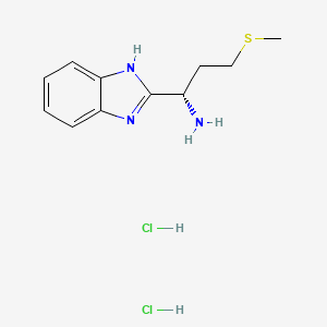 molecular formula C11H17Cl2N3S B3231669 (1S)-1-(1H-1,3-benzodiazol-2-yl)-3-(methylsulfanyl)propan-1-amine dihydrochloride CAS No. 1327027-34-8