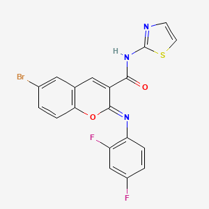 (2Z)-6-bromo-2-[(2,4-difluorophenyl)imino]-N-(1,3-thiazol-2-yl)-2H-chromene-3-carboxamide