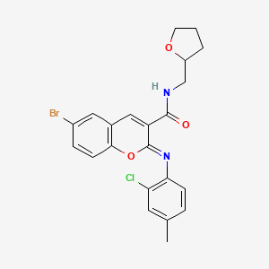 molecular formula C22H20BrClN2O3 B3231679 (2Z)-6-bromo-2-[(2-chloro-4-methylphenyl)imino]-N-(tetrahydrofuran-2-ylmethyl)-2H-chromene-3-carboxamide CAS No. 1327179-48-5