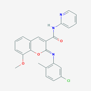 molecular formula C23H18ClN3O3 B3231680 (2Z)-2-[(5-chloro-2-methylphenyl)imino]-8-methoxy-N-(pyridin-2-yl)-2H-chromene-3-carboxamide CAS No. 1327179-58-7