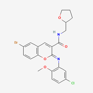(2Z)-6-bromo-2-[(5-chloro-2-methoxyphenyl)imino]-N-(tetrahydrofuran-2-ylmethyl)-2H-chromene-3-carboxamide