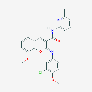 (2Z)-2-[(3-chloro-4-methoxyphenyl)imino]-8-methoxy-N-(6-methylpyridin-2-yl)-2H-chromene-3-carboxamide