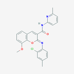 molecular formula C24H20ClN3O3 B3231695 (2Z)-2-[(2-chloro-4-methylphenyl)imino]-8-methoxy-N-(6-methylpyridin-2-yl)-2H-chromene-3-carboxamide CAS No. 1327182-91-1