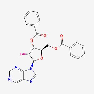 molecular formula C24H19FN4O5 B3231704 ((2R,3R,4S,5R)-3-(Benzoyloxy)-4-fluoro-5-(9H-purin-9-yl)tetrahydrofuran-2-yl)methyl benzoate CAS No. 132723-01-4