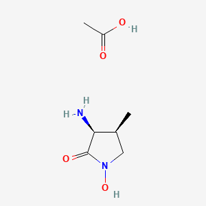 molecular formula C7H14N2O4 B3231712 (3S,4S)-3-Amino-1-hydroxy-4-methyl-2-pyrrolidinone Acetate CAS No. 132746-02-2