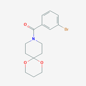 molecular formula C15H18BrNO3 B3231719 (3-Bromophenyl)(1,5-dioxa-9-azaspiro[5.5]undecan-9-yl)methanone CAS No. 1328339-47-4