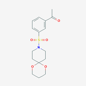 molecular formula C16H21NO5S B3231752 1-(3-(1,5-Dioxa-9-azaspiro[5.5]undecan-9-ylsulfonyl)phenyl)ethanone CAS No. 1328954-27-3