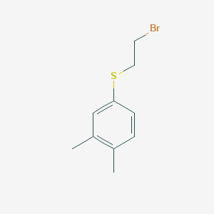 molecular formula C10H13BrS B3231759 4-[(2-Bromoethyl)sulfanyl]-1,2-dimethylbenzene CAS No. 13290-45-4