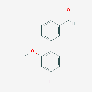 molecular formula C14H11FO2 B3231766 4'-氟-2'-甲氧基联苯-3-甲醛 CAS No. 1329115-53-8