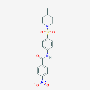molecular formula C19H21N3O5S B323182 N-{4-[(4-methyl-1-piperidinyl)sulfonyl]phenyl}-4-nitrobenzamide 