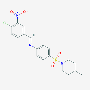 molecular formula C19H20ClN3O4S B323183 N-(4-chloro-3-nitrobenzylidene)-4-[(4-methyl-1-piperidinyl)sulfonyl]aniline 