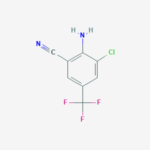 molecular formula C8H4ClF3N2 B3231830 2-Amino-3-chloro-5-(trifluoromethyl)benzonitrile CAS No. 133013-29-3