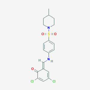 (6E)-2,4-dichloro-6-[[4-(4-methylpiperidin-1-yl)sulfonylanilino]methylidene]cyclohexa-2,4-dien-1-one