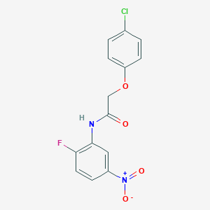 molecular formula C14H10ClFN2O4 B323186 2-(4-chlorophenoxy)-N-(2-fluoro-5-nitrophenyl)acetamide 