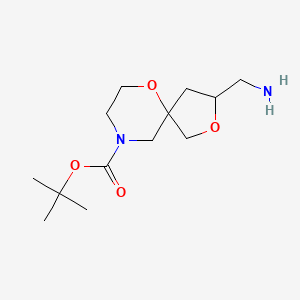 molecular formula C13H24N2O4 B3231885 Tert-butyl 3-(aminomethyl)-2,6-dioxa-9-azaspiro[4.5]decane-9-carboxylate CAS No. 1330763-24-0